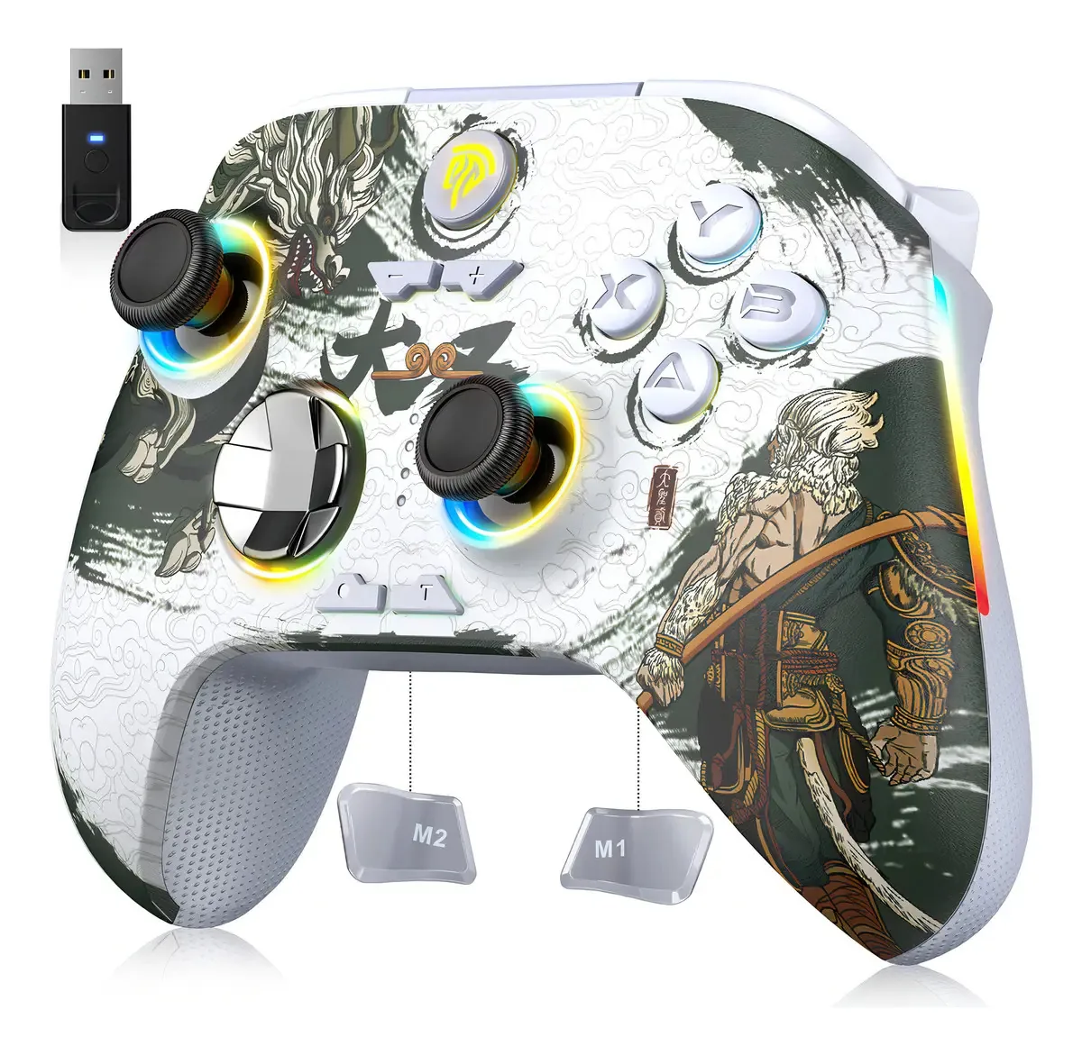 Controle EasySMX X15 Sem Fio Bluetooth para Switch, PC, Android e iOS com Joysticks Hall Effect e RGB