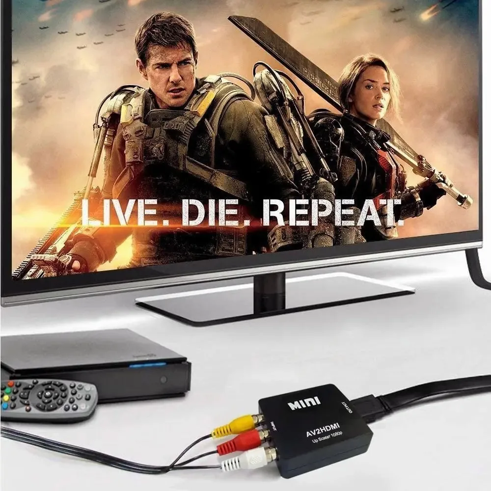 Adaptador conversor de vídeo e áudio Rca para Hdmi 1080p Tv