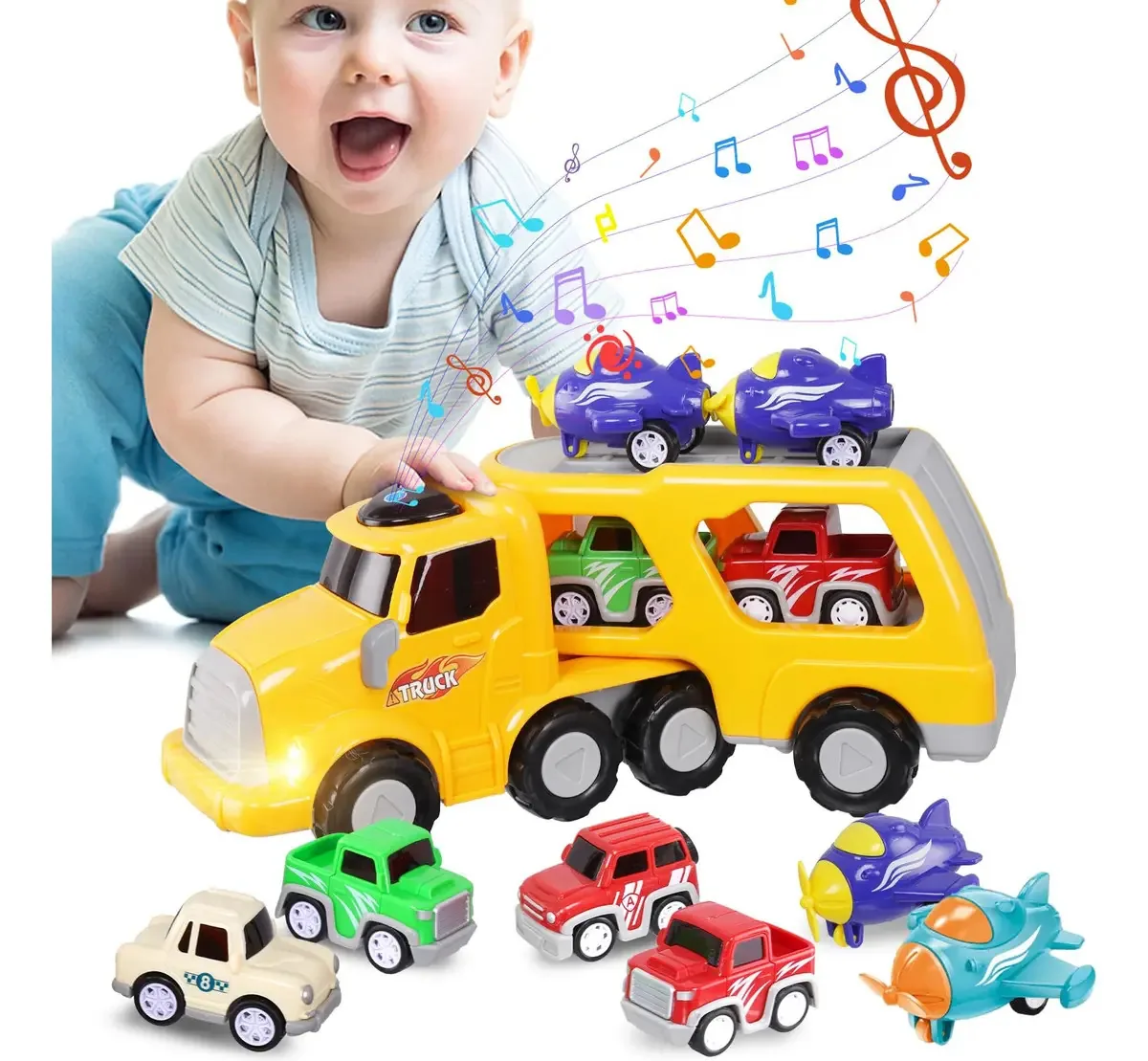 Brinquedos Trolley 7 em 1 para carros de transporte de caminhões para crianças