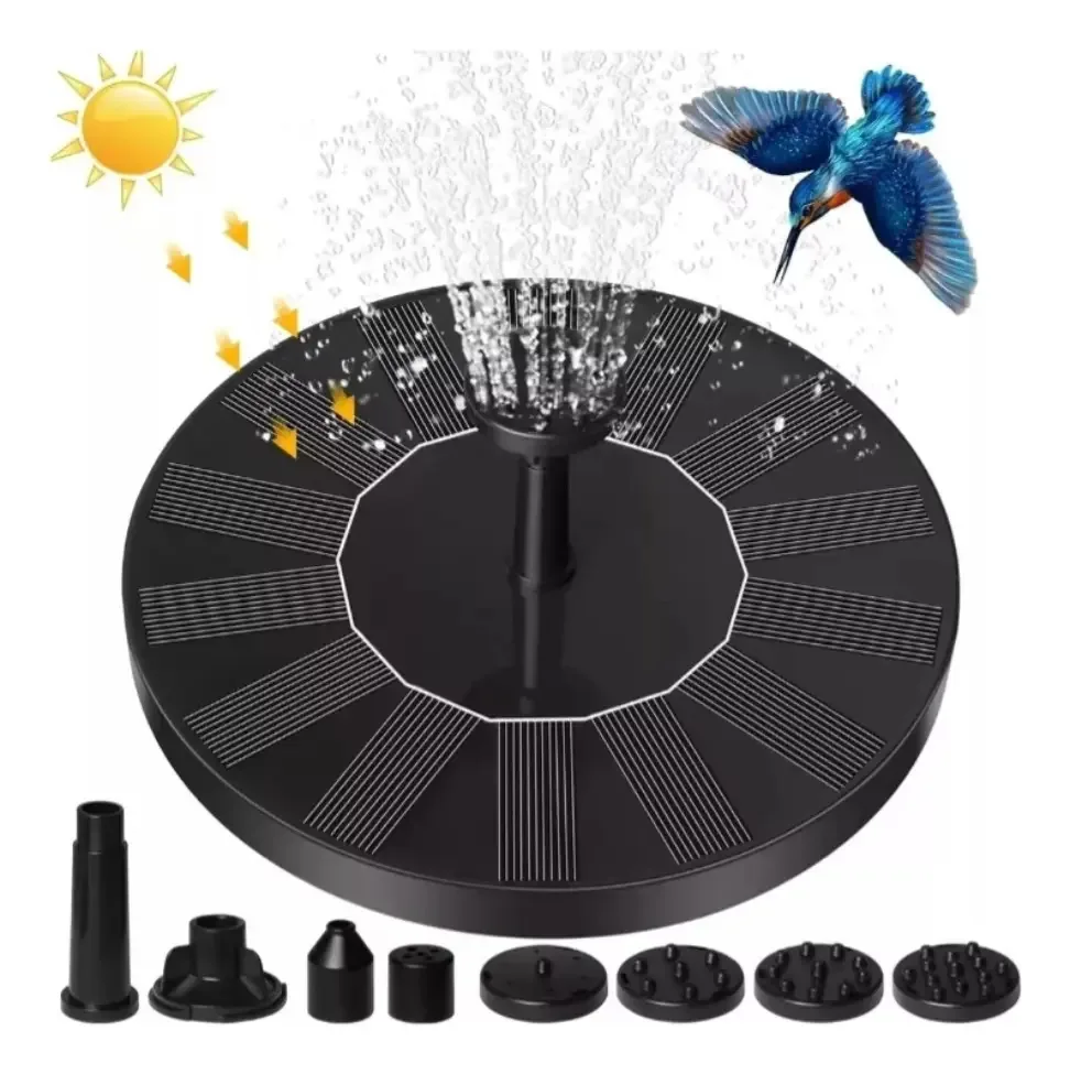Fonte de energia solar, bomba de jardim flutuante de 6 bicos
