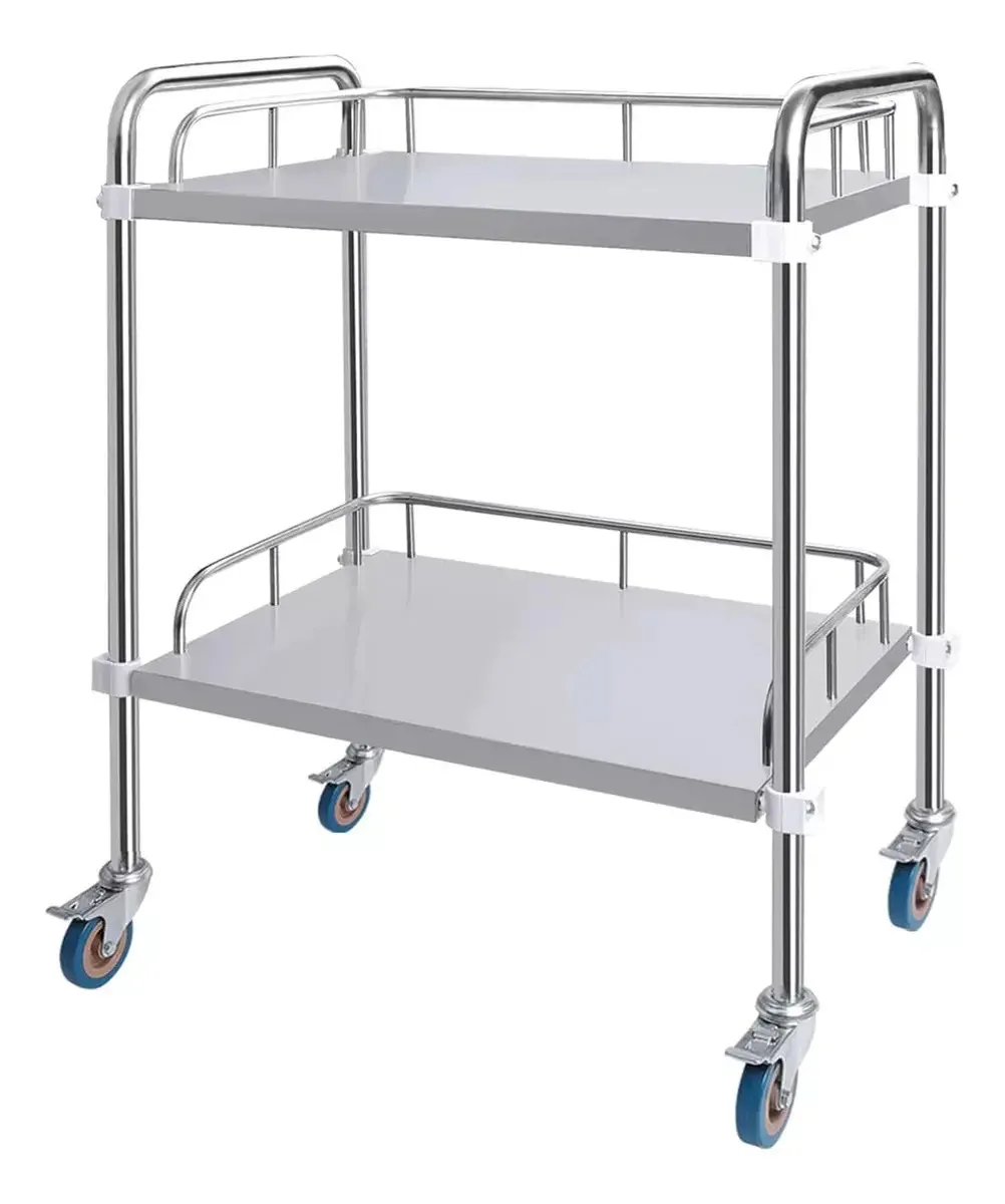 Mesa de instrumentos médicos Mesa de mesa Pasteur com 4 rodas