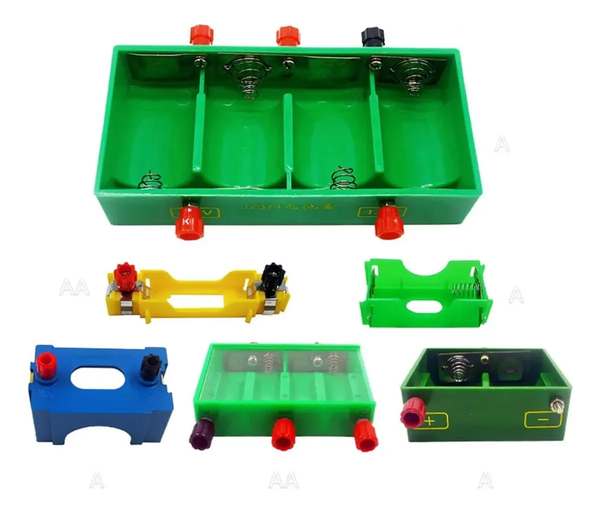 Yotat 2 Suportes Individuais de Bateria AA e 3 Suportes Individuais de Bateria em Série e Circuito Físico Paralelo Equipamento de Experimento Elétrico Pacote de Suporte de Bateria