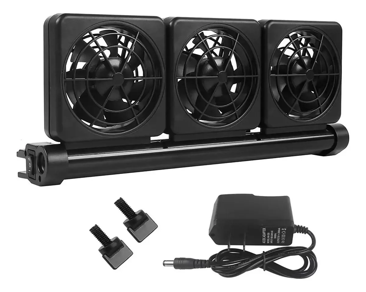 Xmhf 3 Ventiladores Resfriador De Aquário, Sistema De Ventilador De Refrigeração Para Água Salgada E Doce, Apenas Adequado Para A Borda De Aquário De Menos De 1/2 Polegadas