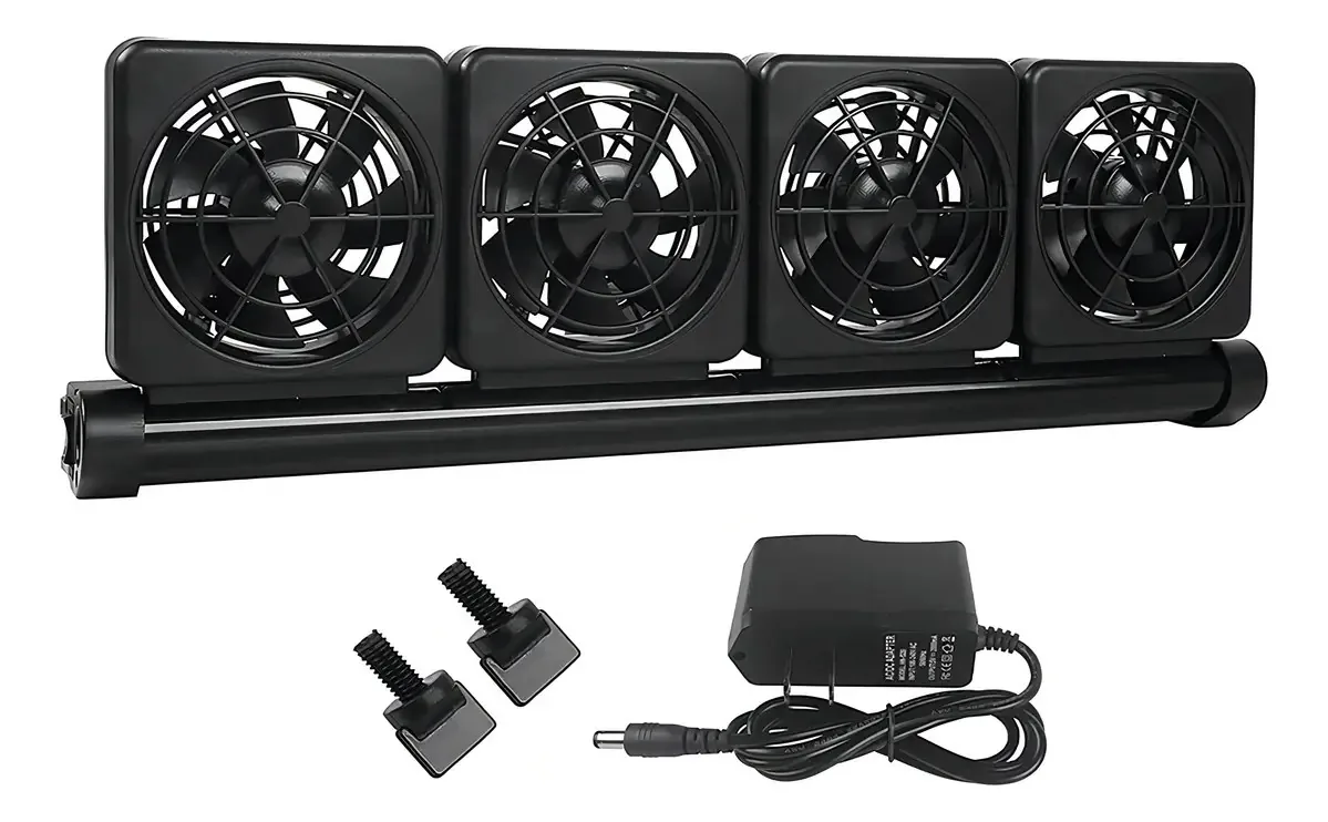 Xmhf 4 Ventiladores Resfriador de Aquário, Sistema de Ventilação para Água Salgada e Doce, Apenas para Bordas de Aquário de Menos de 1/2 Polegadas