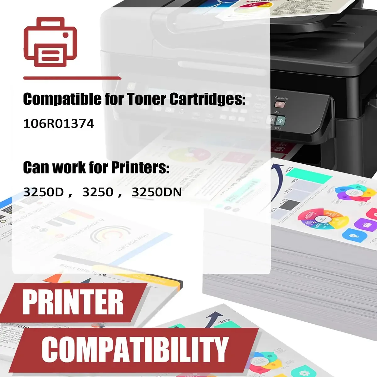 Cartuchos De Toner Compatíveis Aenith Phaser 3250 Para Xerox 106r01374 Cartucho De Toner Funciona Com Impressoras Para Xerox Phaser 3250d 3250 3250dn (5.000 Páginas)
