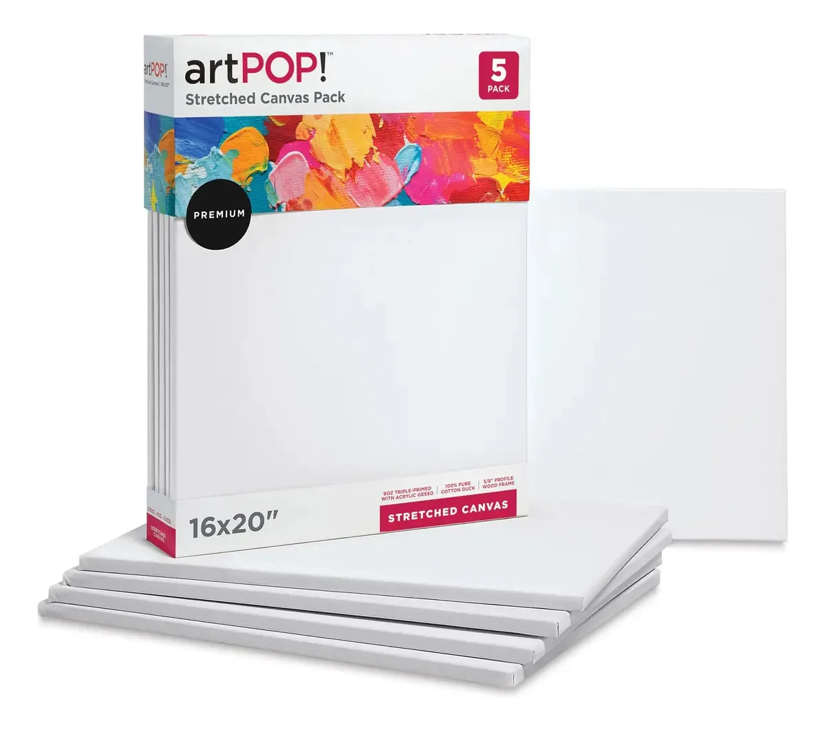 Arte pop! Pacote de 5 telas elásticas, tela de poliuretano de 16 x 20