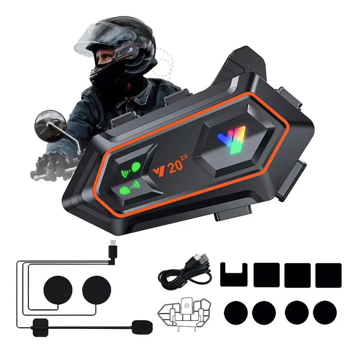 Intercomunicador Motos Fones de Ouvido Bluetooth Para Capacete 1000ma