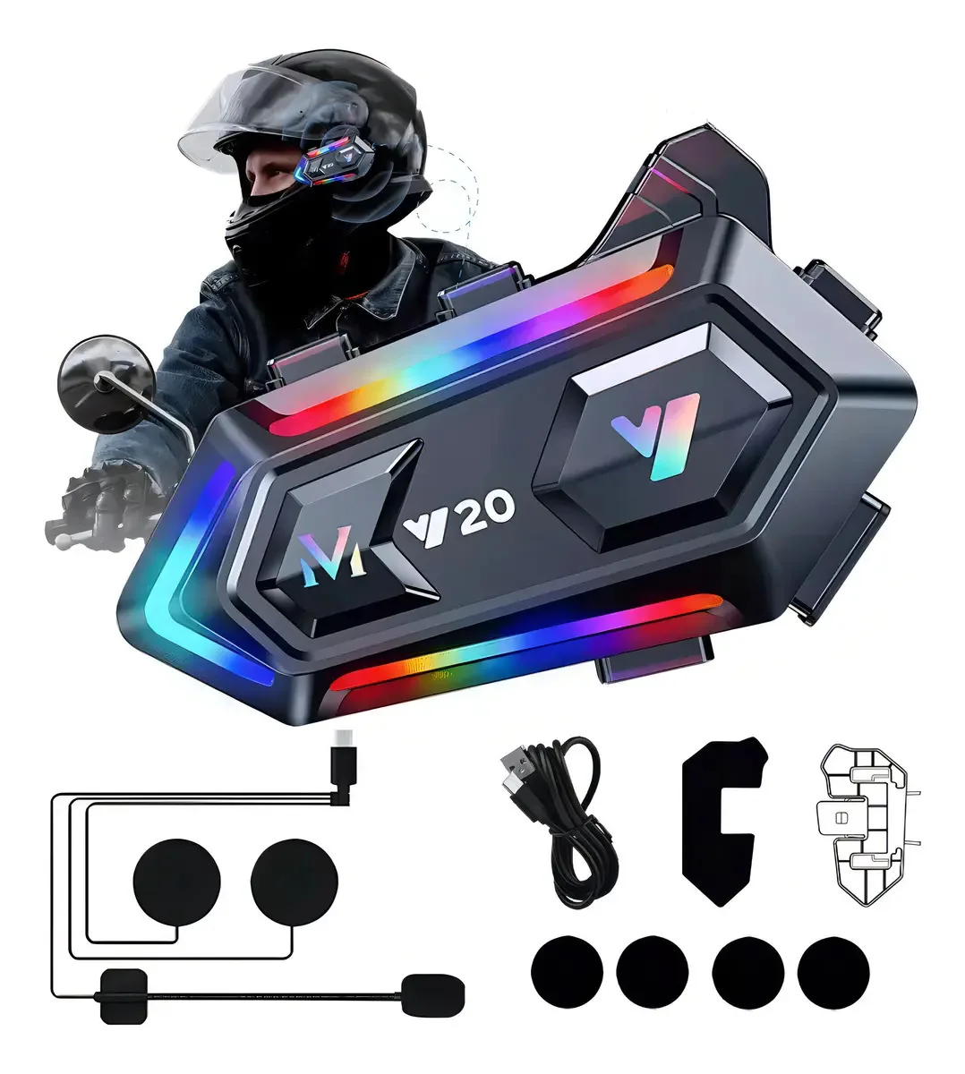 Fones de Ouvido Para Capacete de Motos Bluetooth Para Capacete 1000mah