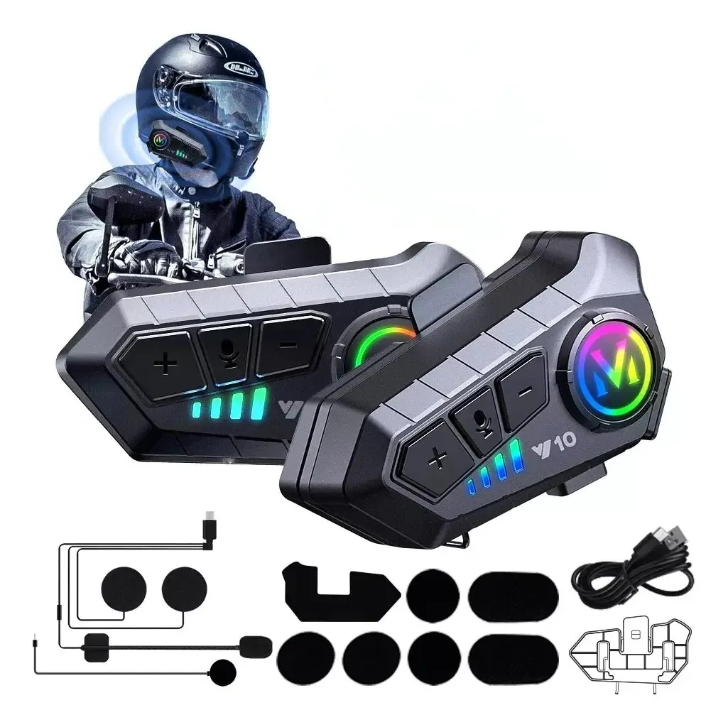 Intercomunicador de motocicleta para capacete Bluetooth 1000ma Ip7