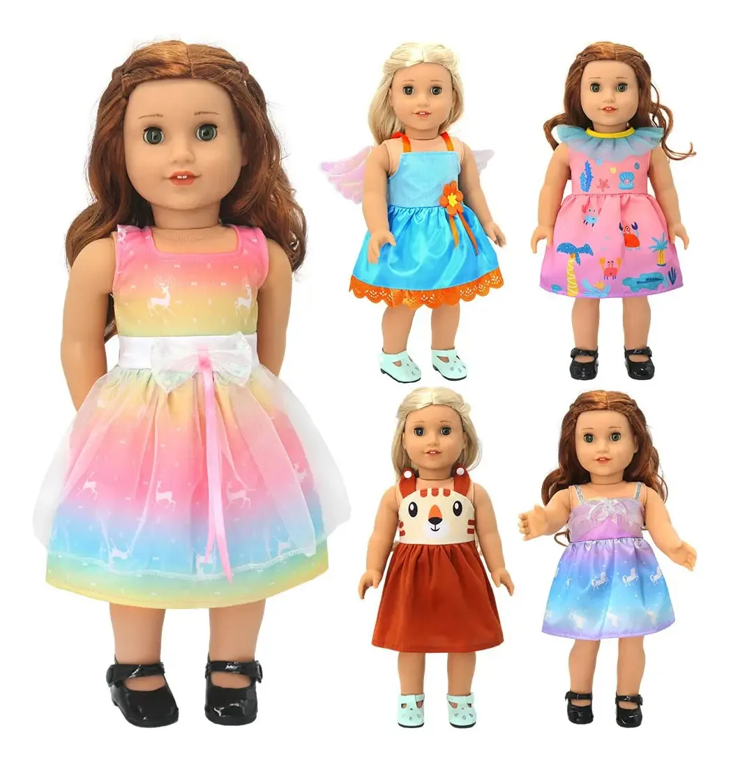 Roupas de Boneca 5 Conjuntos Saias Para Bonecas 18 Polegadas