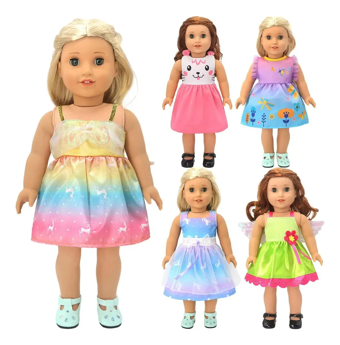 Roupas Para Bonecas 5 Conjuntos De Saias De 18 Polegadas