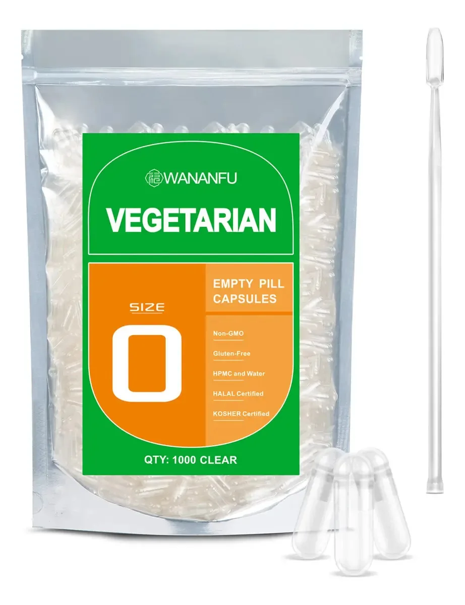 Cápsulas Vazias Wananfu Vegetarian Tamanho 0 (1000 Unidades)