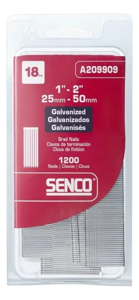 Pregos de terminação galvanizados Senco A, calibre 18 para