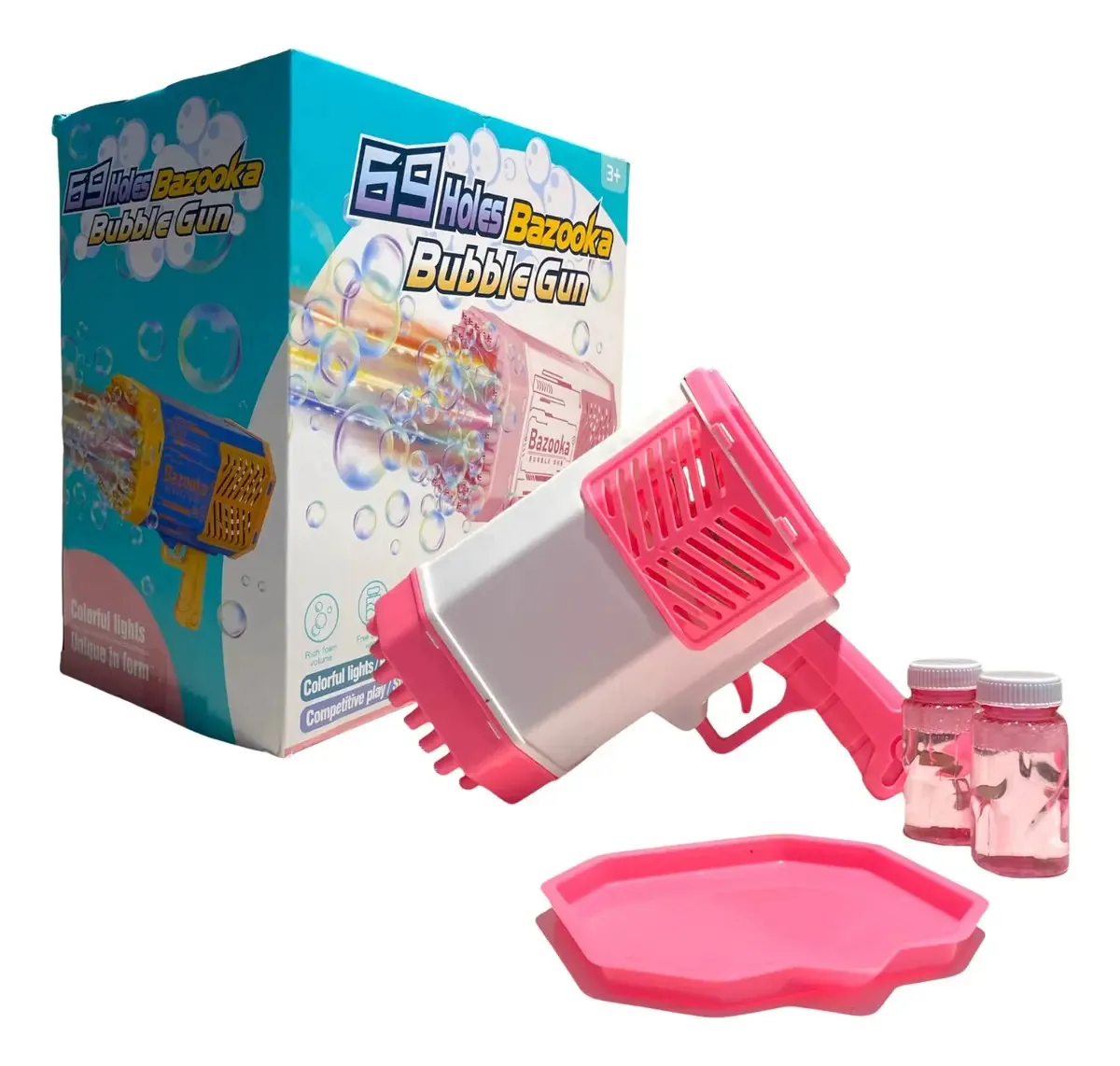 Bubble Gun, lançador de bolhas com luz colorida
