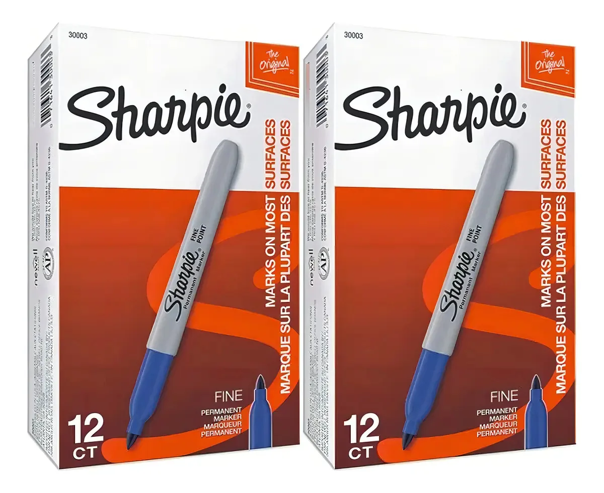 Marcadores permanentes Sharpie, 2 pacotes, 12 marcadores, um