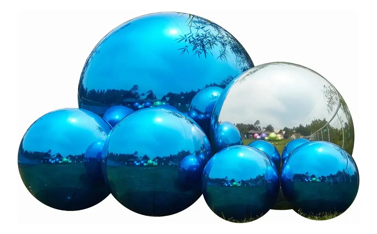 Bolas Infláveis Gigantes com Espelhos para Halloween, Decoração de Eventos e Decoração, Festas, Publicidade, Espetáculos, Decoração de Palcos, 6 Pacotes Combinados (6 Combinações Douradas)