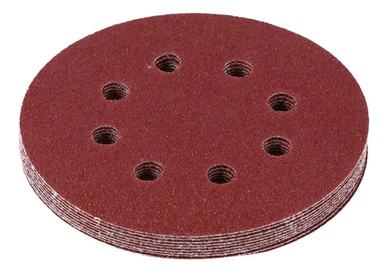 Discos de lixar de 125 mm, almofada de polimento, 10 peças, 8 orifícios