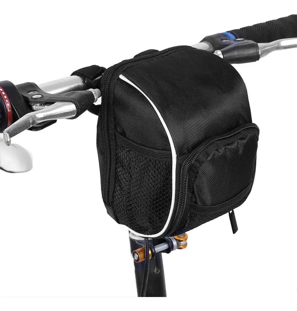 Bolsa Dianteira Ciclismo Multifuncional Dobrável Preta