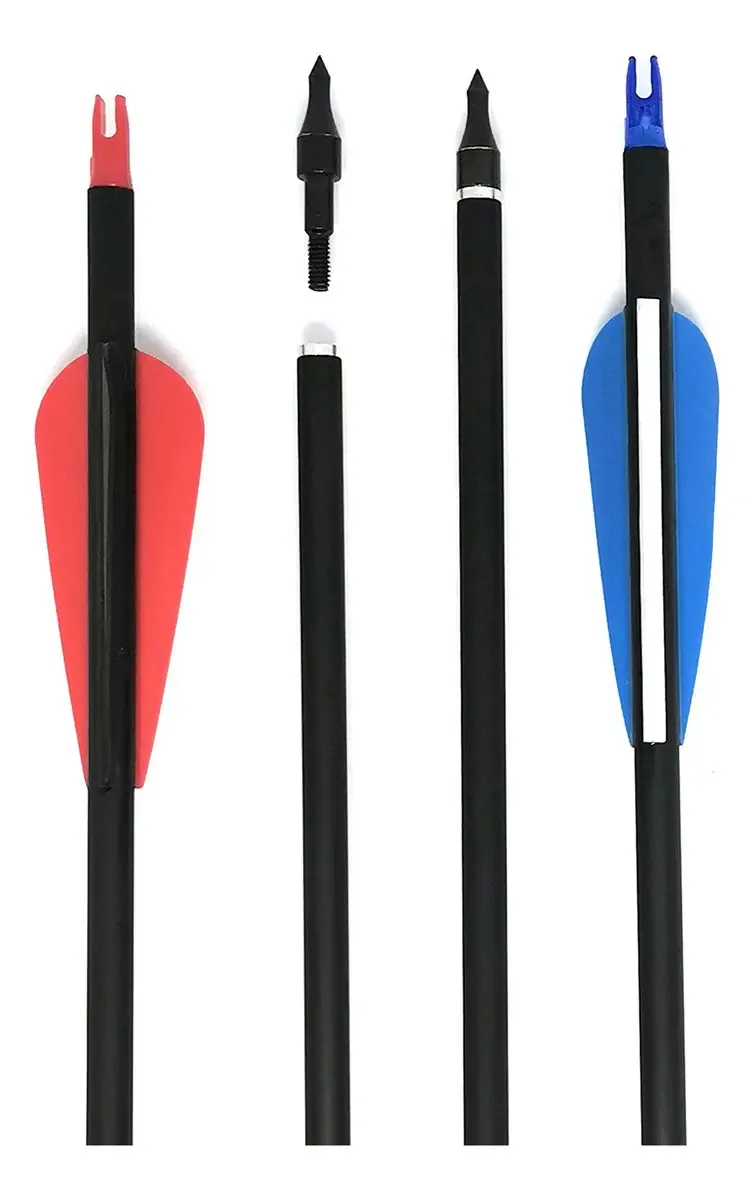 Black Eagle 6 Flechas Para Tiro Com Arco Em Fibra De Carbono, Ponta Intercambiável, 7.8 Mm X 30