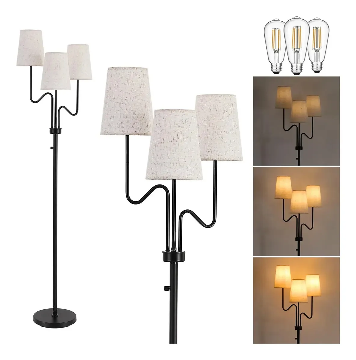 Luminária de chão de fazenda ajustável de 9mmml, luminária de chão