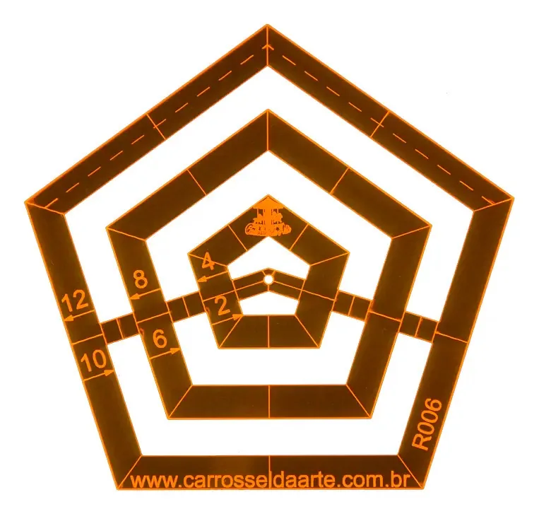 Régua Para Patchwork Pentagono 12cm