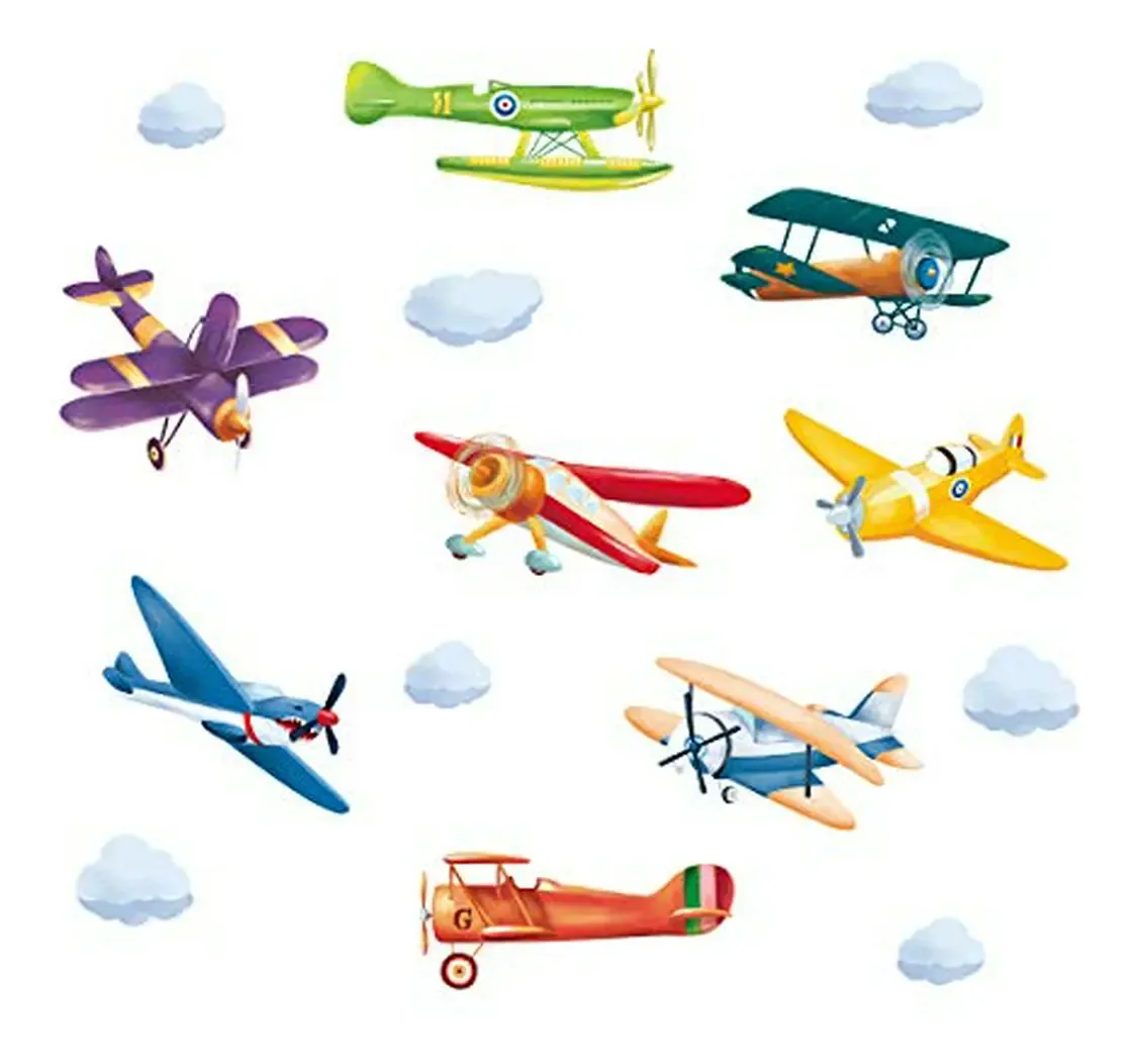 Adesivos de parede planos coloridos para decoração infantil