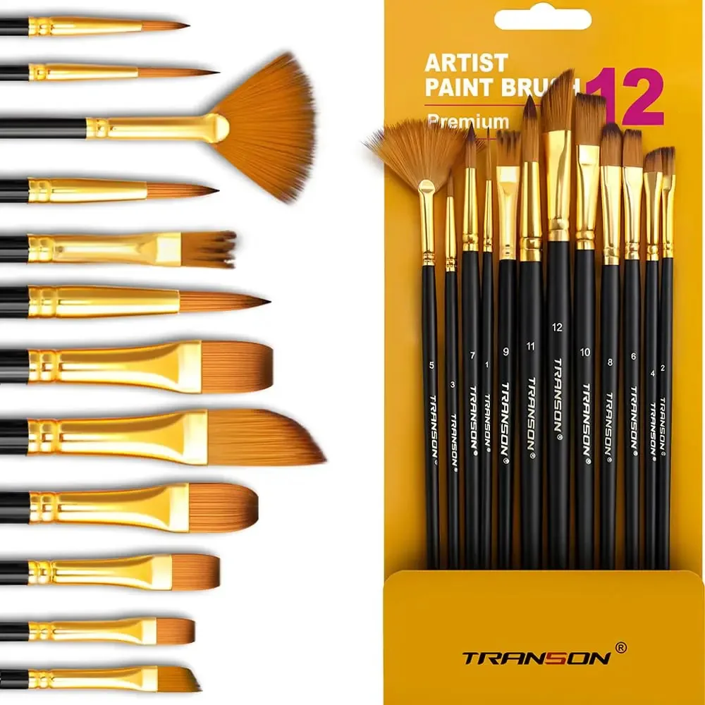 Conjunto Transon de 12 pincéis para pintura artística