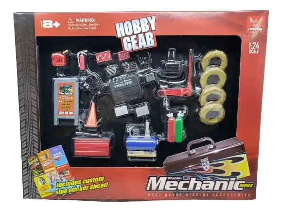 Oficina mecânica Diorama Hobby Gear em escala 1:24 em vermelho