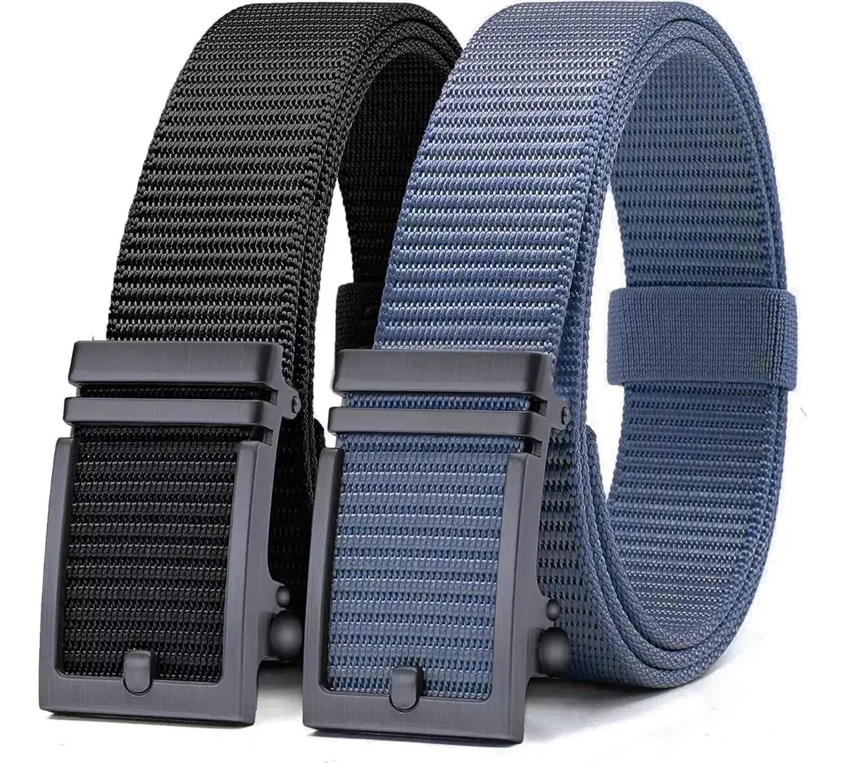 2 cintos táticos ajustáveis, qualidade casual, cinto militar, cor: preto, azul, tamanho 125 cm