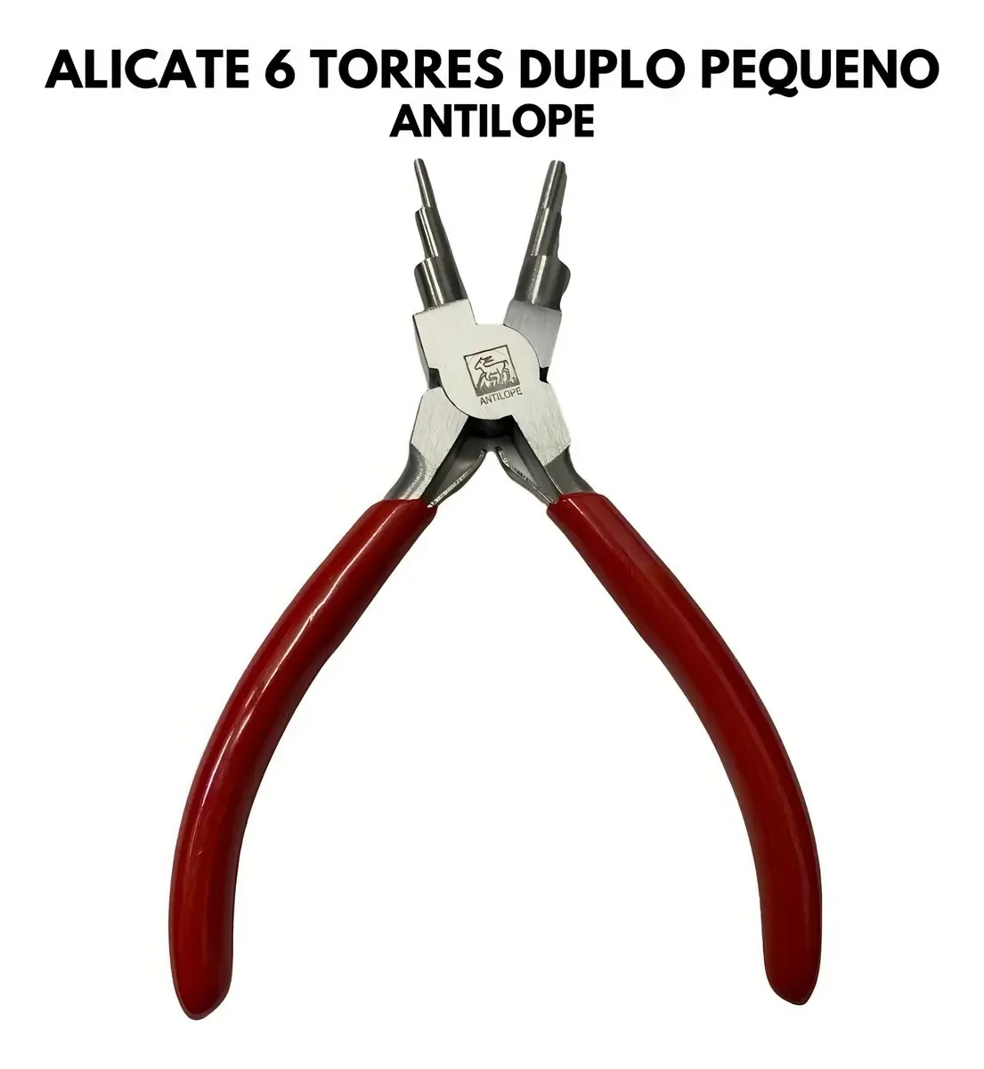 Alicate Ponta Redonda Antiderrapante 6 Torres Antilope Aço Rápido 14cm