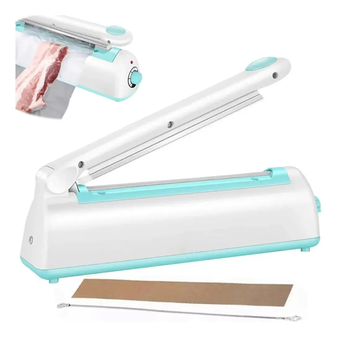 A máquina seladora térmica de sacos plásticos Qzgyoool sela 20 cm, sacos seladores 8 configurações para selar embalagens de plástico Mylar PE/PP para uso industrial e comercial