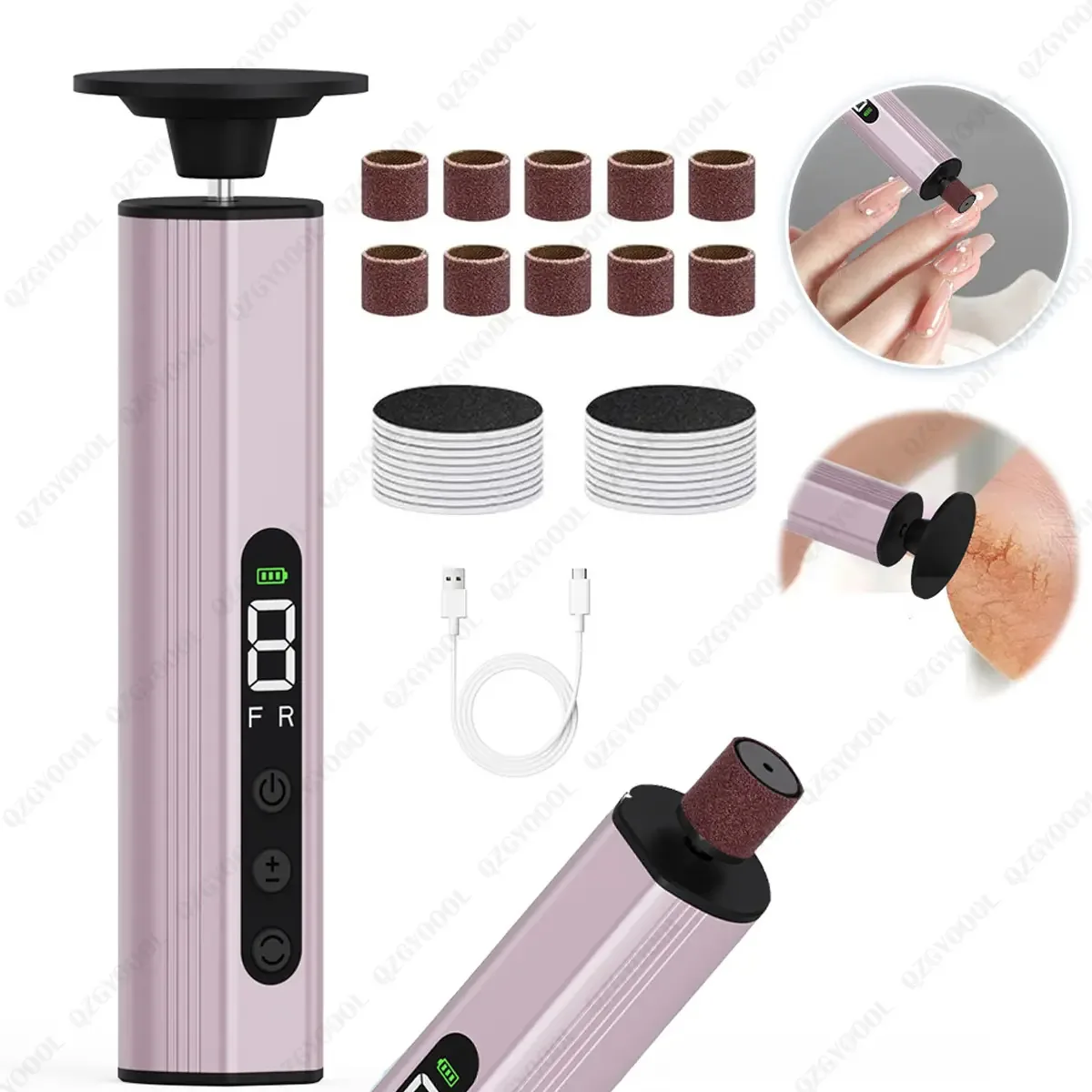 Esfoliantes e arquivos eletrônicos para manicure e pedicure Qzgyoool QZGYOOOL-XJQ7S