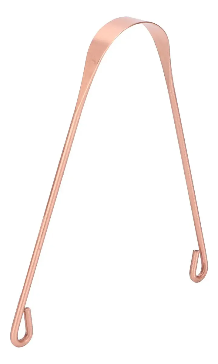 Raspador de língua para higiene bucal Raspador de língua de cobre de qualidade premium, mantenha a higiene bucal Raspador de língua de cobre puro em forma de U curvo para uso diário