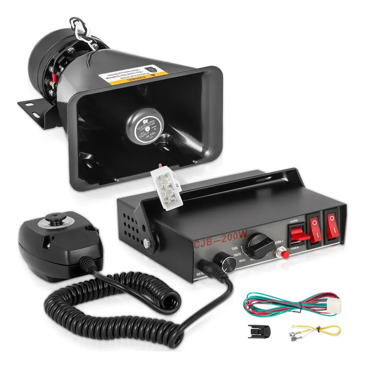 Megafone Cocho, alto-falante, sirene policial, ambulância, buzina 12 V