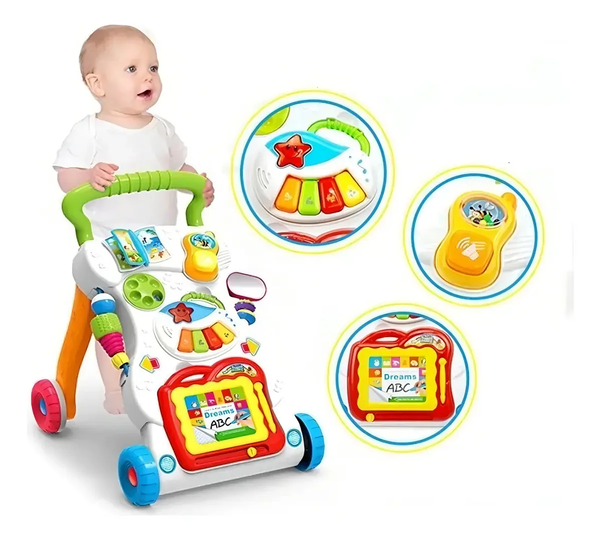 Baby Walker ajuda a equilibrar e coordenar o branco
