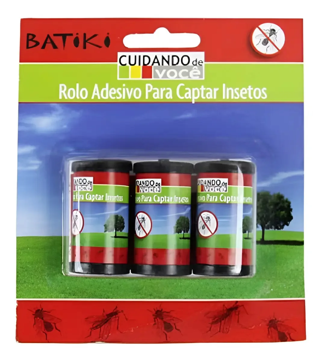 Fita Adesiva Armadilha Insetos 3 Rolos Formigas Mosquitos