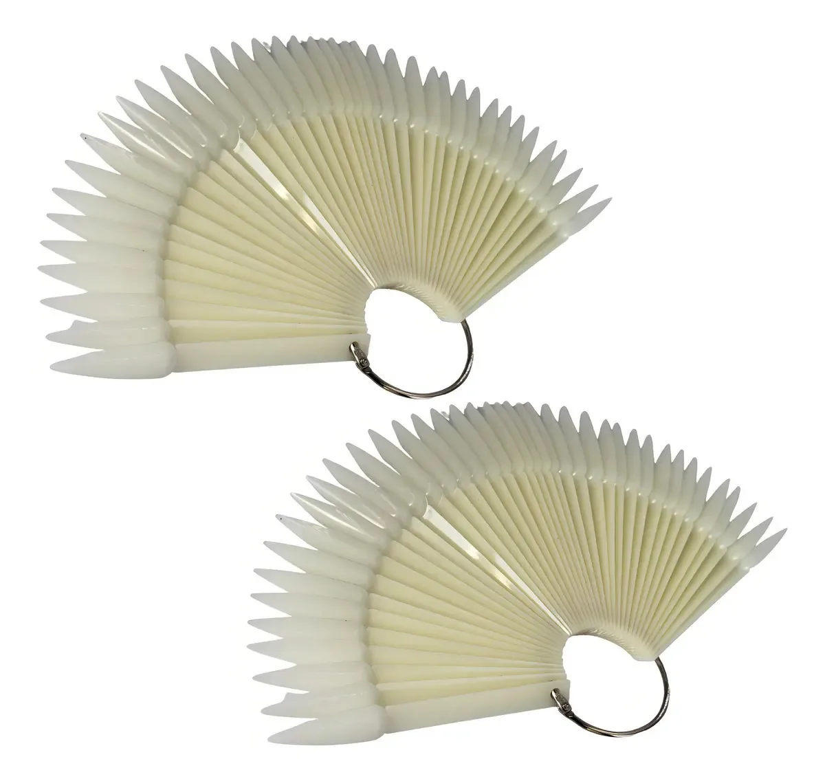 Pacote de 2 anéis de estilete, conjunto de amostras de ventilador de 40 unhas, cor natural Acry Love