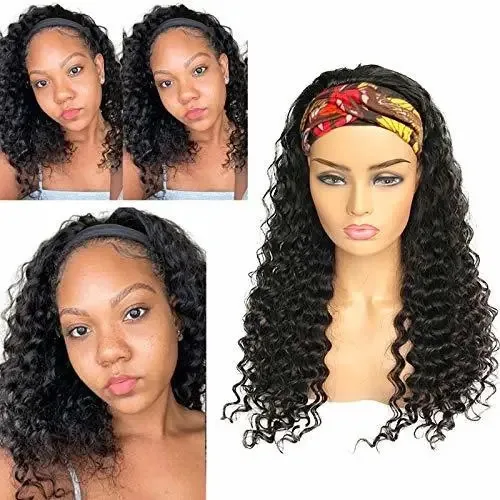 Perucas de cabelo humano encaracolado Perucas peludas sem renda