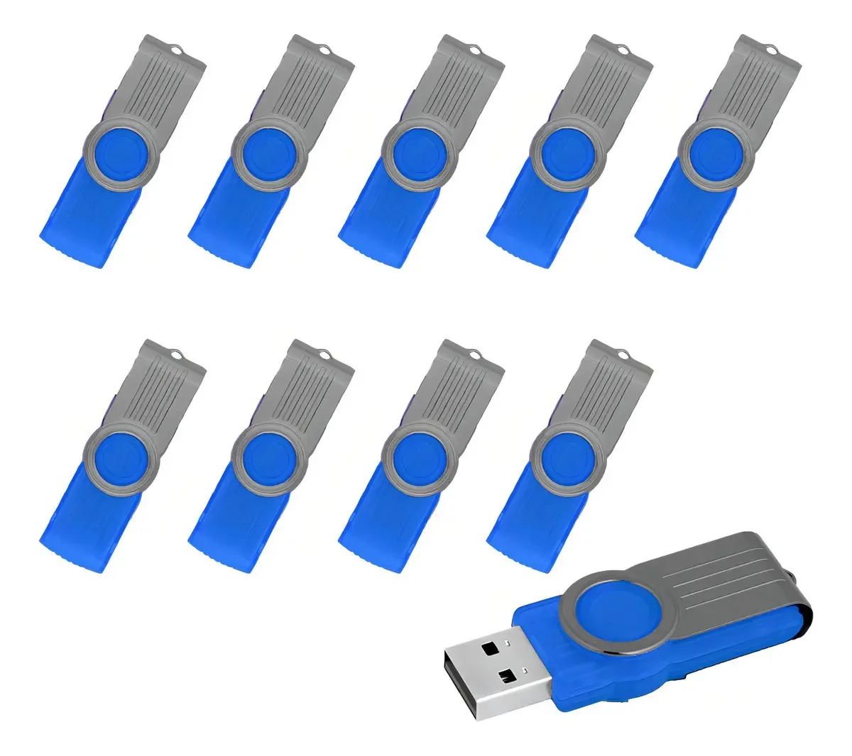 10 adaptadores de leitor de memória Micro SD Hc para memória USB, cor azul