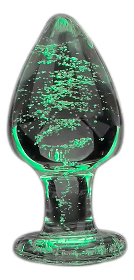 Dilatador de ânus fosforescente Greenclef Glass, pequeno brinquedo sexual