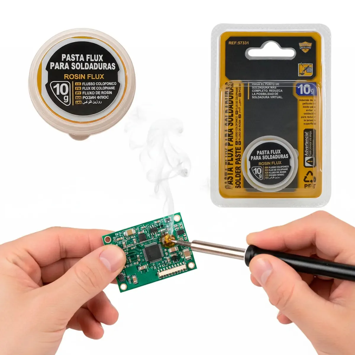 Pasta de fluxo para soldar e dessoldar componentes eletrônicos, ideal para reparar telefones celulares, tablets, computadores e todos os tipos de circuitos IGAD
