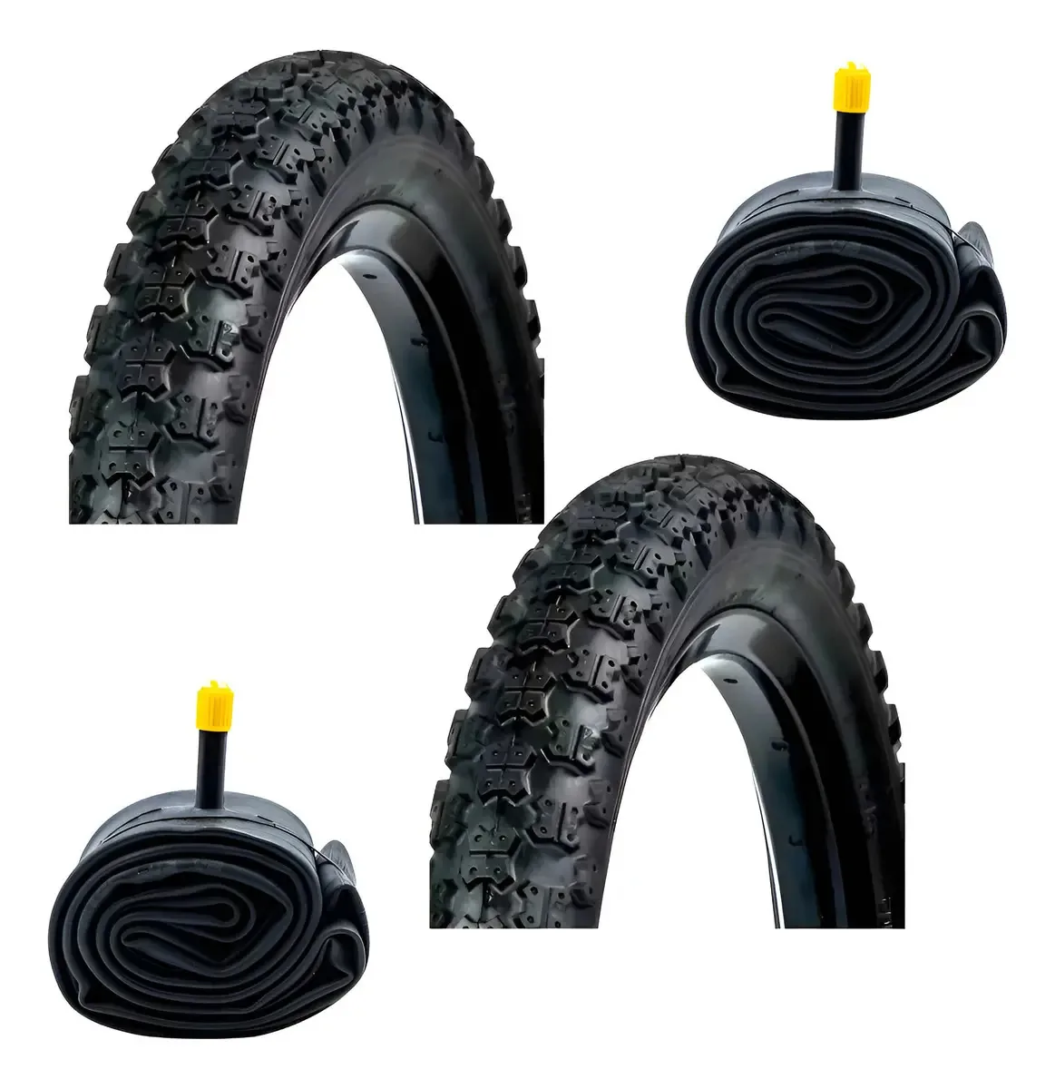 Kit 2 Pneus e 2 Câmaras 14x2.125 Infantil DSI Aro 14 Preto