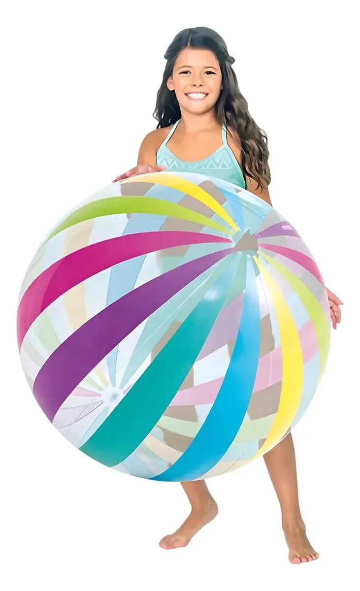 Bola de praia inflável gigante de 107 cm, bolas coloridas de cor de água