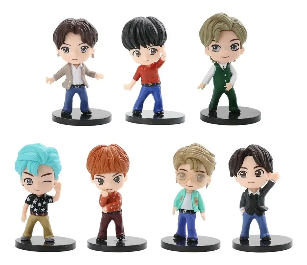 7 unidades/conjunto de bonecos de ação Bangtan Boys Groups Bts