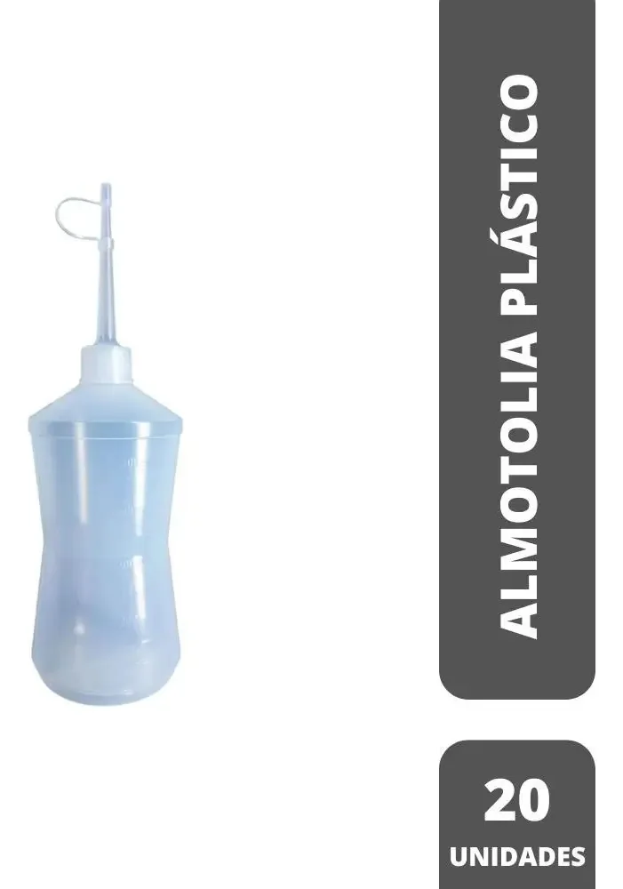 Almotolia Plástica 500 Ml Branca Bico Reto Cx C/20 J.prolab