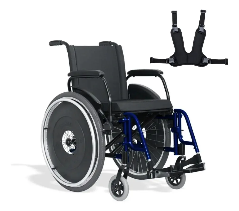 Cadeira De Rodas Avd Preta 44cm Com Cinto - Ortobras