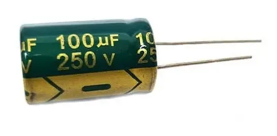 10 Pçs Capacitor Eletrolítico 100uf 250v