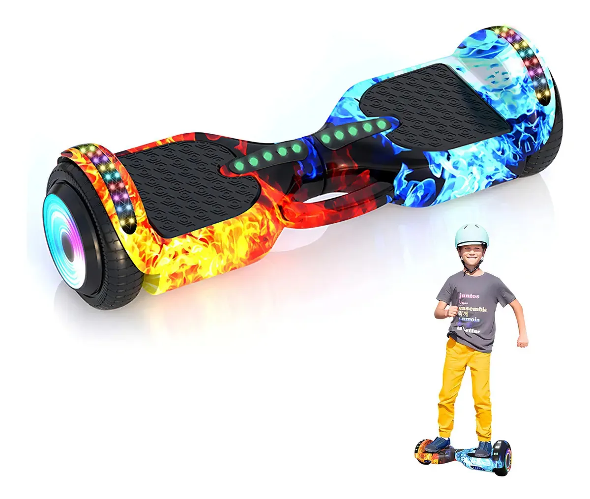 Hoverboard Elétrico Smart Balance 6.5 Polegadas Azul Bluetooth Led 700W