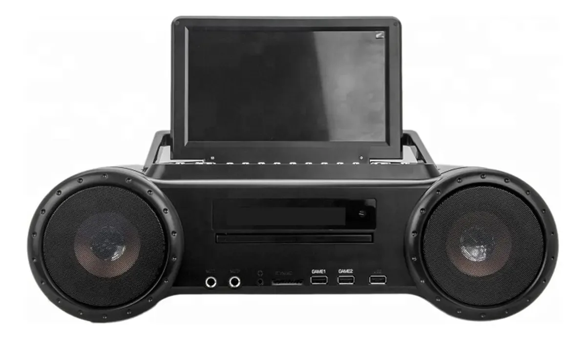 Amclai Reprodutor de DVD Portátil, Reprodutor de DVD Portátil com TV Analógica, FM, USB, Slot para Cartão TF, DVD Doméstico de 9 Polegadas para Reprodutor Multimídia de Carro