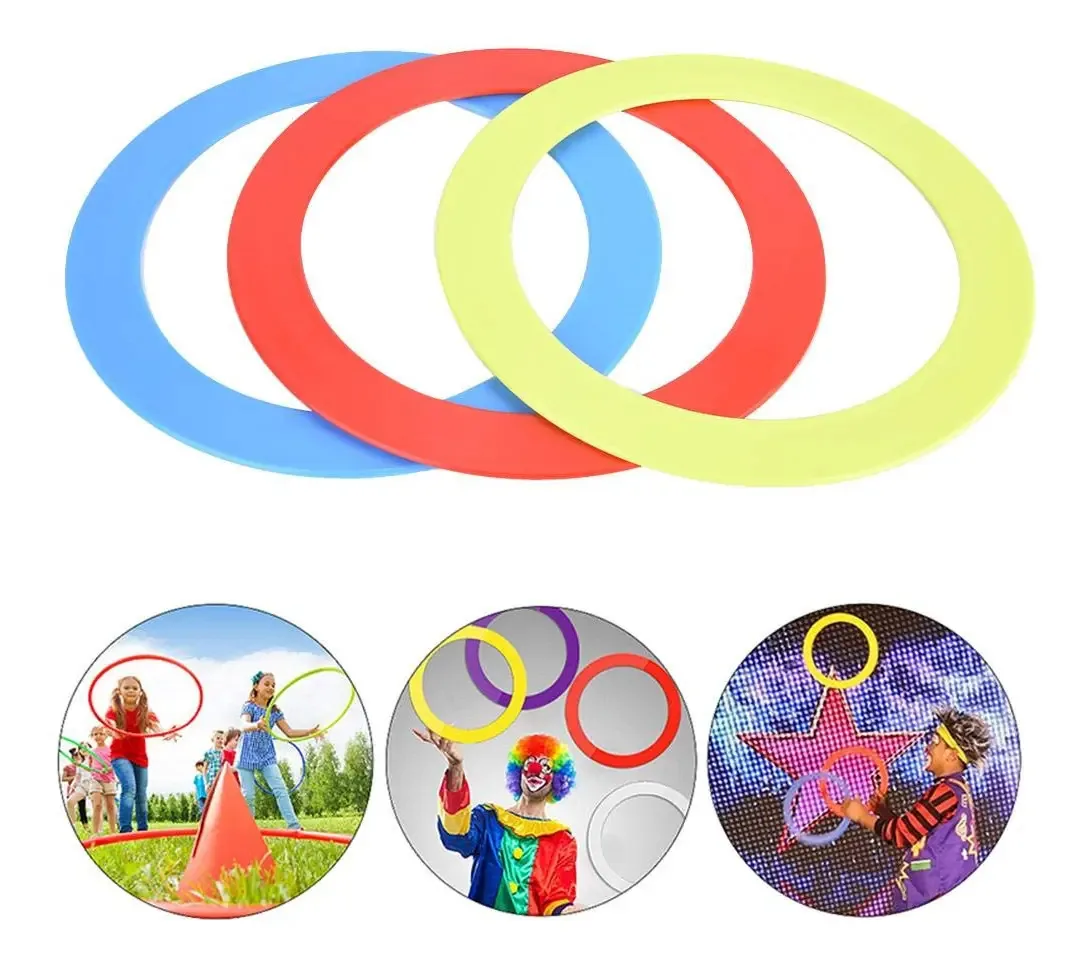 Aros De Malabares, Anel De Lançamento Manual, 3pcs / Conjunto Jogo De Malabarismo Acrobacia Lançamento Anel Pulseira Prop Mão Palhaço Brinquedo Azul Vermelho Amarelo